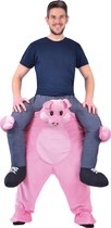 Man op de rug van een varken kostuum voor volwassenen - Verkleedkleding - Maat One Size