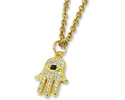 Amanto Ketting Evy Goldy - 316L Staal - Hand van Fatima - 17x11mm - 45cm
