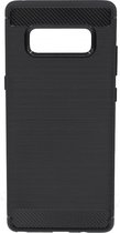 Shop4 - Samsung Galaxy Note 8 Hoesje - Harde Back Case Brushed Carbon Zwart