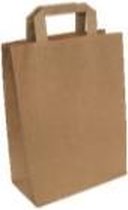 Papieren draagtas met platte handgrepen, bruin kraft, 22x11x36 cm, 50 stuks