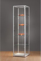 Luxe vitrinekast aluminium 50 cm met verstelbaar LED-verlichting
