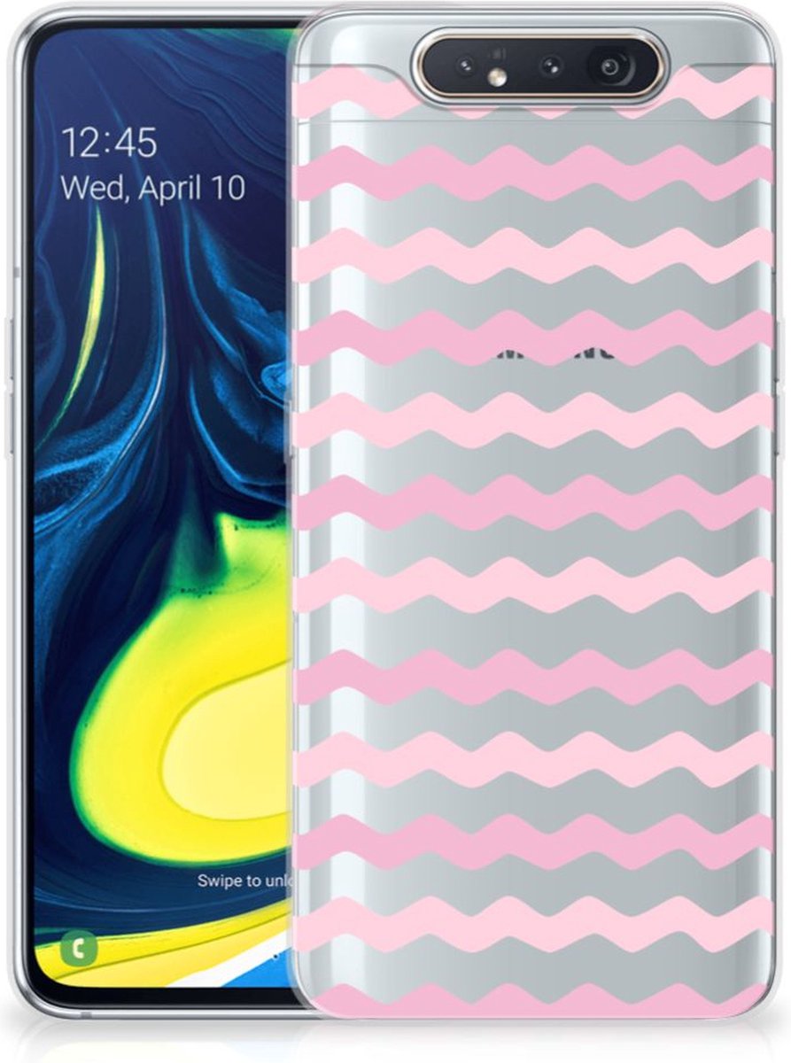 Samsung Galaxy A80 TPU bumper Waves Roze