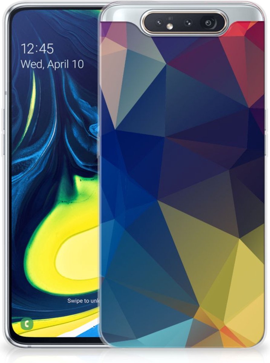 Samsung Galaxy A80 TPU Hoesje Polygon Dark