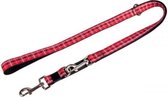 Karlie riem trainingslijn voor hond tartan rood 200x2,5 cm