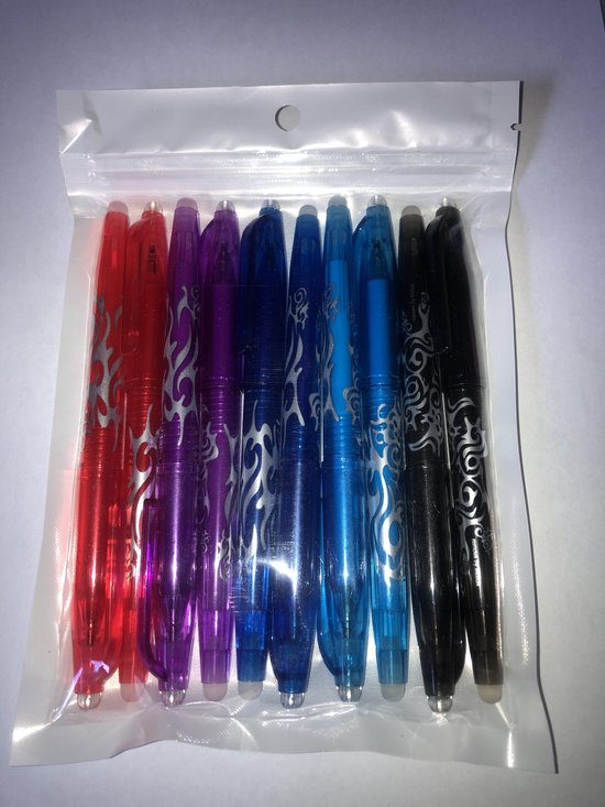 10x stylo effaçable - stylo à bille - stylo effaçable - stylos d'école -  0,5 mm fin -... | bol