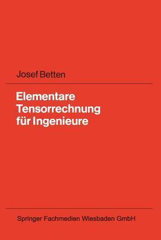 Elementare Tensorrechnung Für Ingenieure - cover