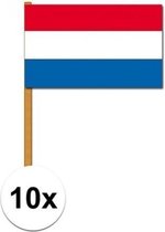 10x Nederlandse luxe zwaaivlaggen 30x45 cm