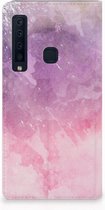 Geschikt voor Samsung Galaxy A9 (2018) Standcase Hoesje Design Pink Purple Paint