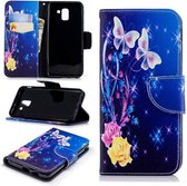 Roos vlinder book case wallet hoesje Samsung Galaxy J6 (2018)