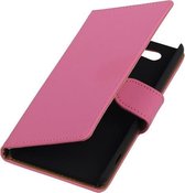 Sony Xperia Z4 Compact Effen Bookstyle Wallet Hoesje Roze - Cover Case Hoes