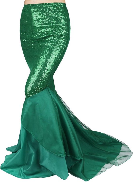 Deuk Varen ik draag kleding Lange zeemeermin rok groen - maat XXS-XS 32 34 - sequin maxi pailletten  mermaid tule... | bol.com