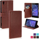 KDS Smooth wallet case hoesje Sony Xperia Z3 Compact bruin