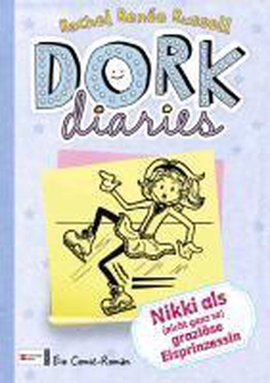 Boek "Dork Diaries 04. Nikki als (niet ganz so) graziöse Eisprinzessin". Nikki danst op schaatsen.