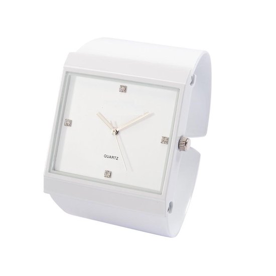 Modern wit horloge van metaal