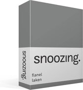 Snoozing - Flanel - Laken - Eenpersoons - 150x260 cm - Antraciet