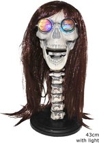 Deco skelet hoofd op voet met licht - halloween