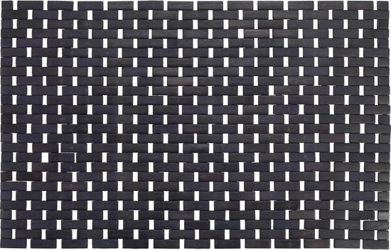 Badmat bamboo donker blauw met anti slip 50 x 80 cm