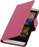HTC One E9 Plus Hoesje Roze - Book Case Wallet Cover Hoes