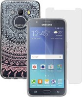 MP Case glasfolie tempered screen protector gehard glas voor Samsung Galaxy J5 2016 + Gratis Mandala design TPU case hoesje voor Samsung Galaxy J5 2016