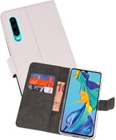 Booktype Telefoonhoesjes - Bookcase Hoesje - Wallet Case -  Geschikt voor Huawei P30 - Wit