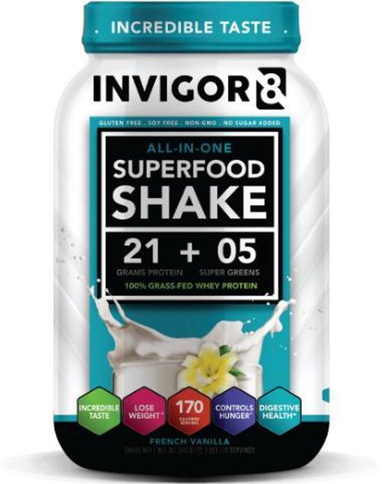 Invigor8 INVIGOR8 Superfood Shake - Vanilla - 645g | bol