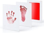 Baby voet en handafdruk | inktpad | rood