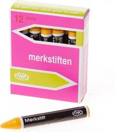 Merkkrijt geel doos van 12 krijtjes