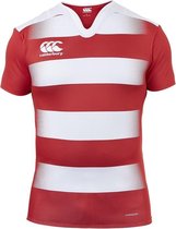 Canterbury Vapodri Challenge Rugby Jersey Hooped Junior  Sportshirt performance - Maat 152  - Unisex - rood/wit