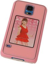 Samsung Galaxy S5 - Fotolijst Hardcase Hoesje Roze - Back Cover Case Bumper Hoes
