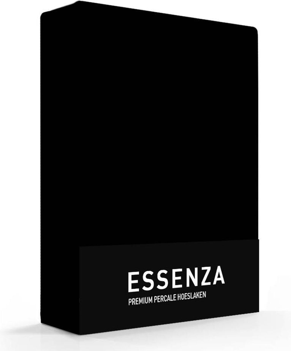 Essenza - Hoeslaken - Percale katoen - 160 x 210 - Zwart
