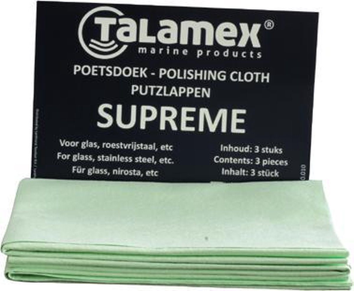 poetsdoek "Supreme" / Uitwasbaar microvezel-doekje / Supersterke "alles-in-een" doek / inhoud 3 stuks / van Talamex