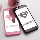 Apple Iphone 5 / 5S / SE2016 Spiegel hoesje (zwart superman)