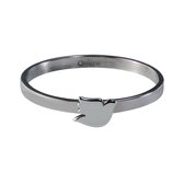 Quiges Stapelring Ring - Vulring Duif - Dames - RVS zilverkleurig - Maat 19 - Hoogte 2mm