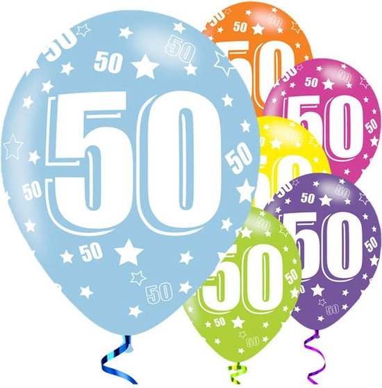 Ballonnen ‘50’ Assorti - 6 stuks