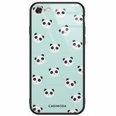 iPhone 8/7 hoesje glass - Panda print | Apple iPhone 8 case | Hardcase backcover zwart