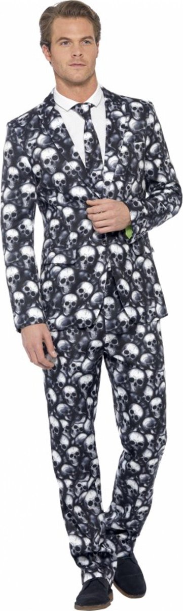 Smiffys Kostuum -M- Skeleton Suit Zwart/Wit