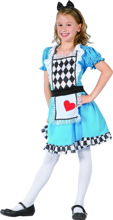 LUCIDA - Wonderlijk Alice kostuum voor meisjes - S 110/122 (4-6 jaar)