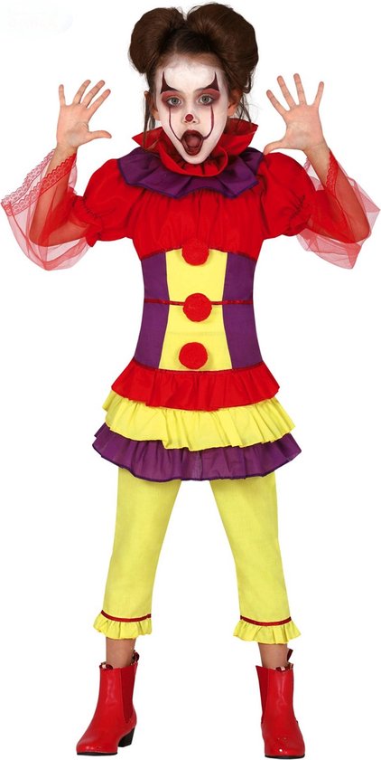 FIESTAS GUIRCA, S.L. - Veelkleurige evil clown outfit voor meisjes - 140/146 (10-12 jaar)