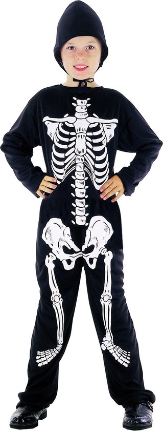 LUCIDA - Halloween skelet kostuum voor jongens - L 128/140 (10-12 jaar)