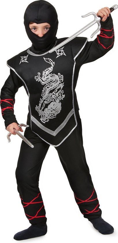 Zwart ninja kostuum voor jongens - Verkleedkleding - 116/122" | bol.com