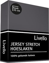Livello drap housse Jersey Gris Fonce 140x200