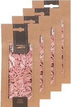 4x Zakje lichtroze houtsnippers 150 gram geboorte decoratie - Babyshower jongen geboren hobby/decoratie materiaal - Houtstukjes licht roze