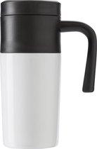 Roestvrijstalen thermos/isoleer reisbeker 330 ml wit