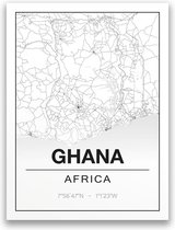 Poster/plattegrond GHANA - 30x40cm