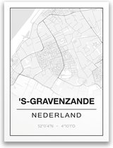 Poster/plattegrond S GRAVENZANDE - 30x40cm