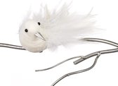 Goodwill Kerstbal-Vogel op klip-Kolibrie Echte veertjes Wit  D 18 cm  Voordeelaanbod van 2 stuks
