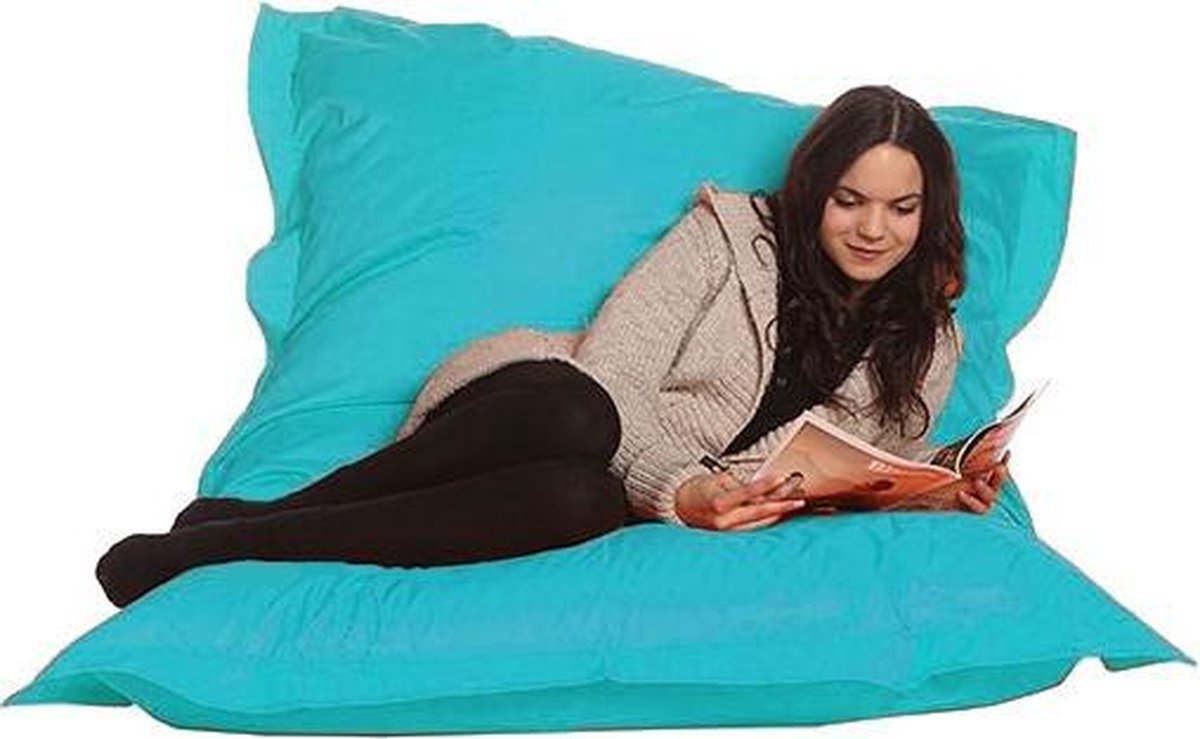 Drop & Sit - Grote Zitzak - Nylon - Zitzakfauteuil - Woonkamerzitzak - Turquoise - 130 x 150 cm