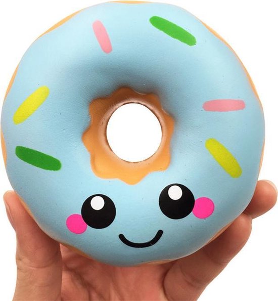 Squishy | Speelgoed | Anti stress bal | Blauw |Donut| For Kids & Adults |  Focus |... | bol.com