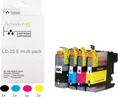 Improducts® Inkt cartridges - Alternatief Brother LC-22 / 22 / LC22 E XL multi pack
