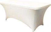 Tafelhoes WIT tafel 183 cm lang x 75 cm breed x 74 cm hoog Stretch Materiaal - geschikt voor Horeca Evenementen - Tafelrok | Cocktailparty | Trouwerij | Bruiloft